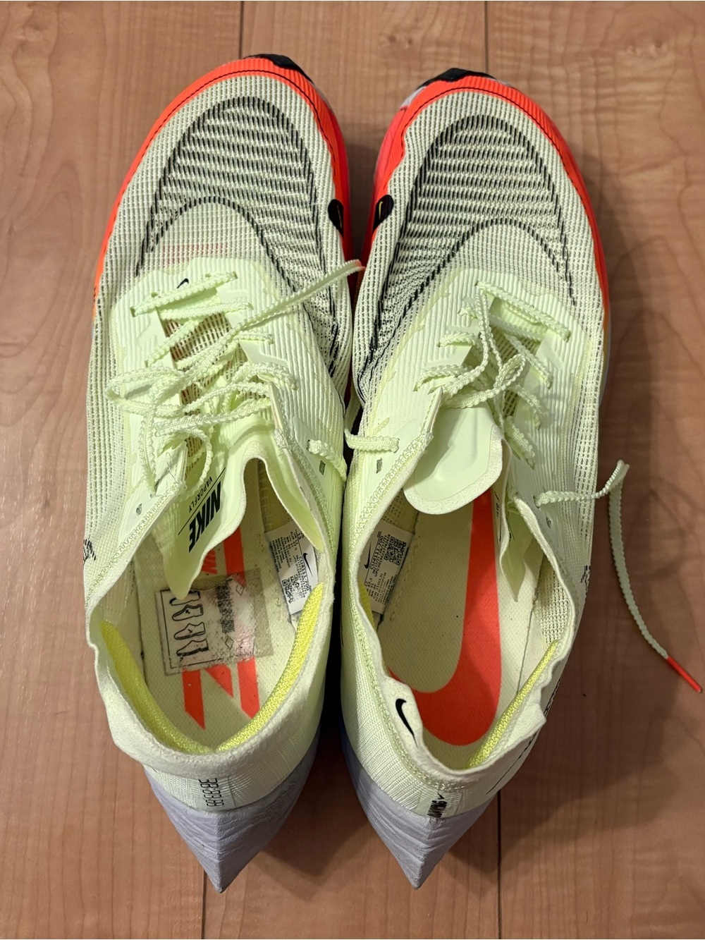 Nike Zoomx Vaporfly Next%2 Barelt Volt/Hyper Orange Men’s Running Shoes, Size 13